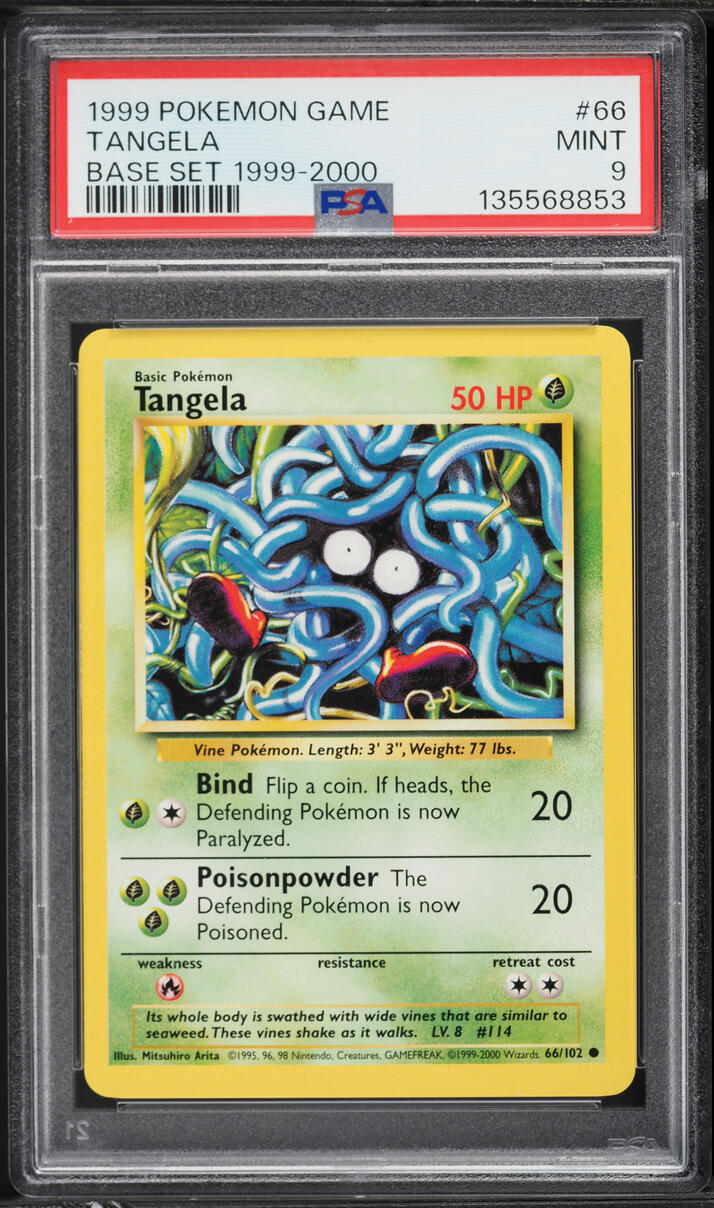 1999 Pokemon Base Set Tangela #66 PSA 9 MINT