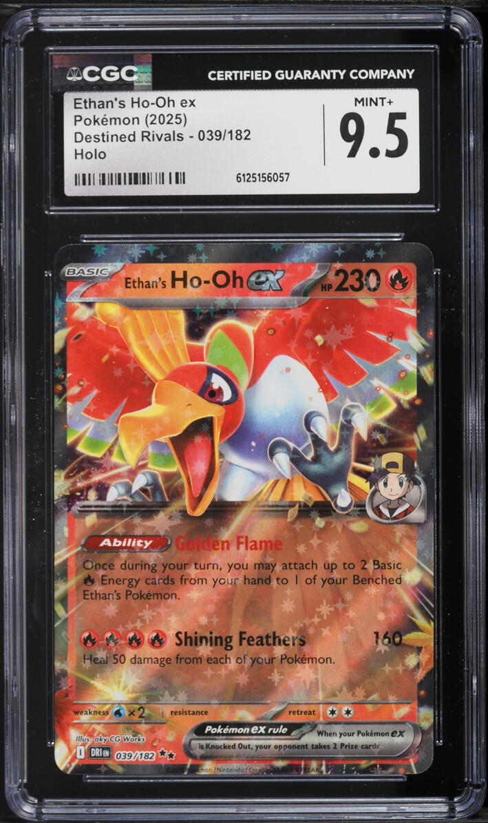 2025 Pokemon Scarlet & Violet Destined Rivals Holo Ethan's Ho-Oh ex #39 CGC 9.5 MINT+