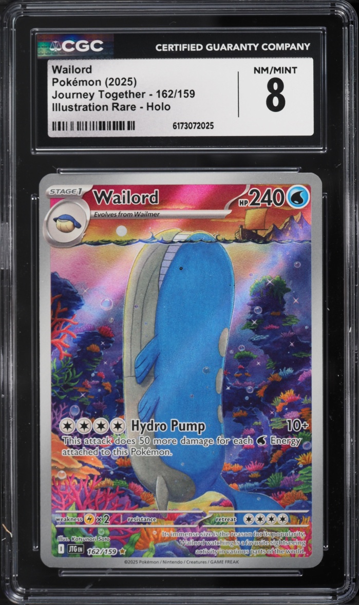 2025 Pokemon Scarlet & Violet Journey Together IR Wailord #162 CGC 8 NM-MT