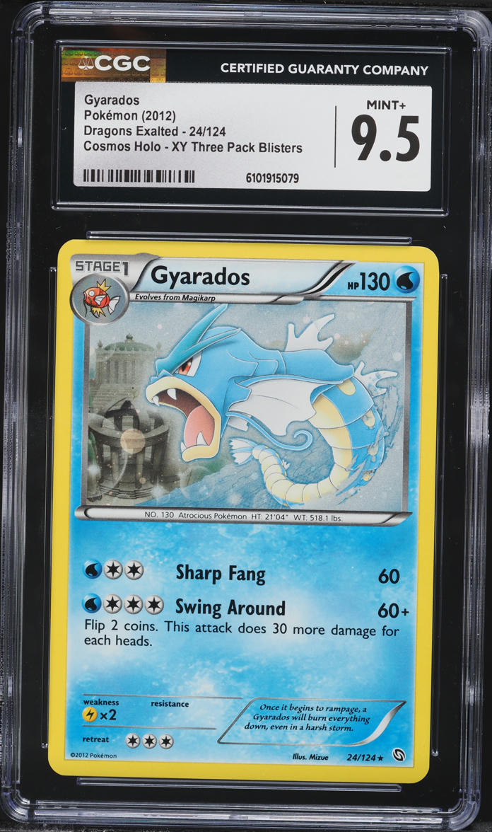 2012 Pokemon Black & White Dragons Exalted Cosmos Holo Gyarados #24 CGC 9.5 MINT+