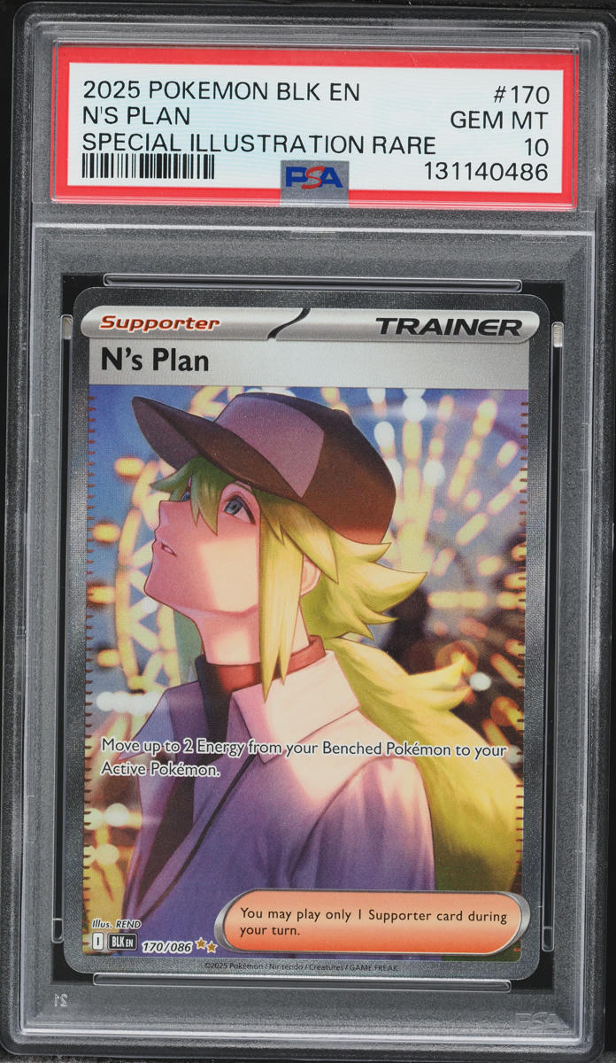2025 Pokemon Scarlet & Violet Black Bolt SIR N'S Plan #170 PSA 10 GEM MINT