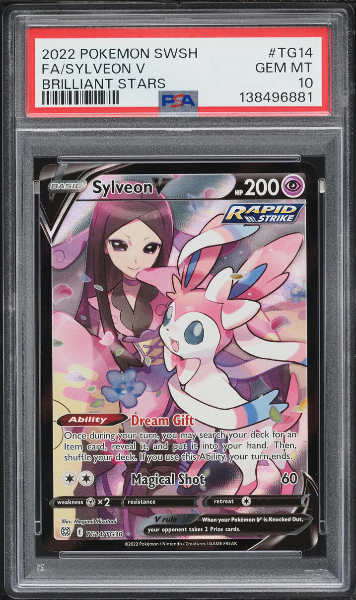 2022 Pokemon Sword & Shield Brilliant Stars Full Art Sylveon V #TG14 PSA 10 GEM MINT