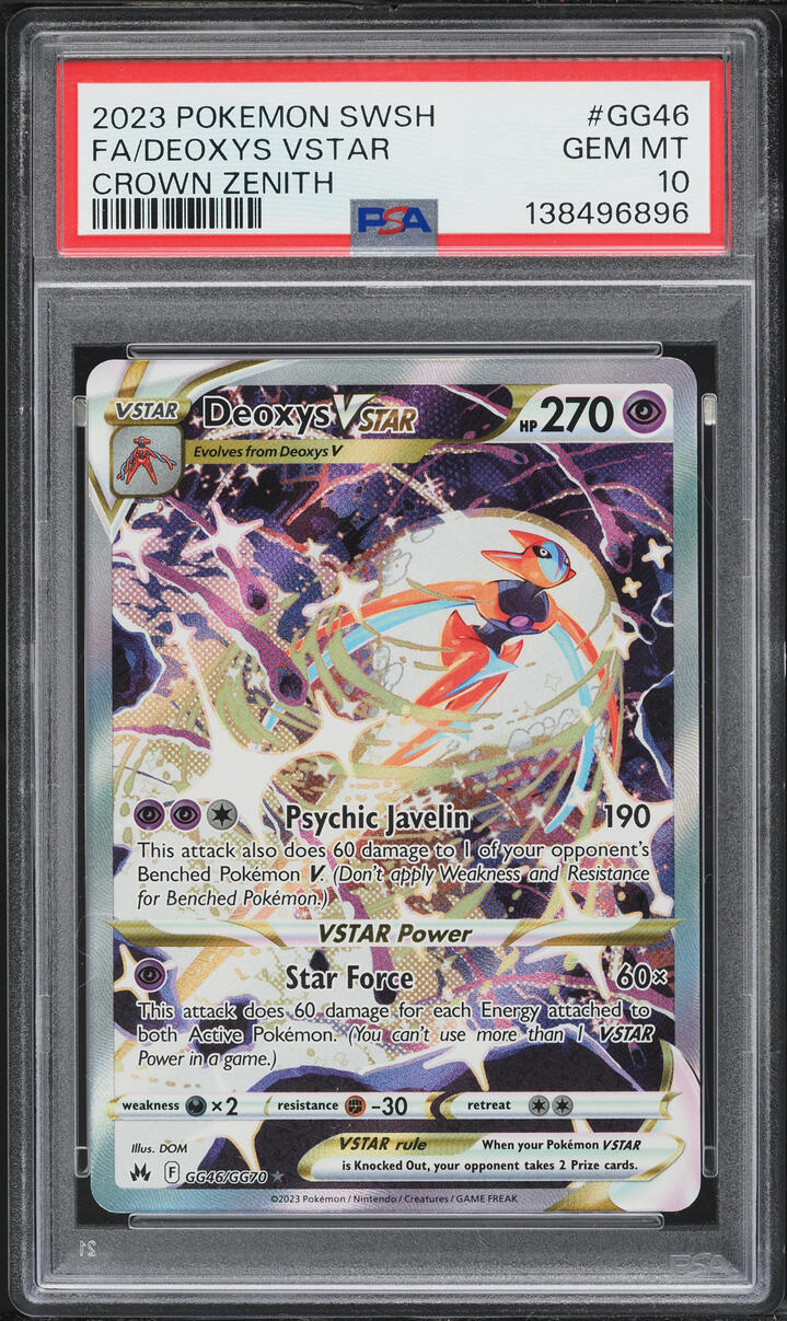 2023 Pokemon Sword & Shield Crown Zenith Alt Art Deoxys VSTAR #GG46 PSA 10 GEM MINT