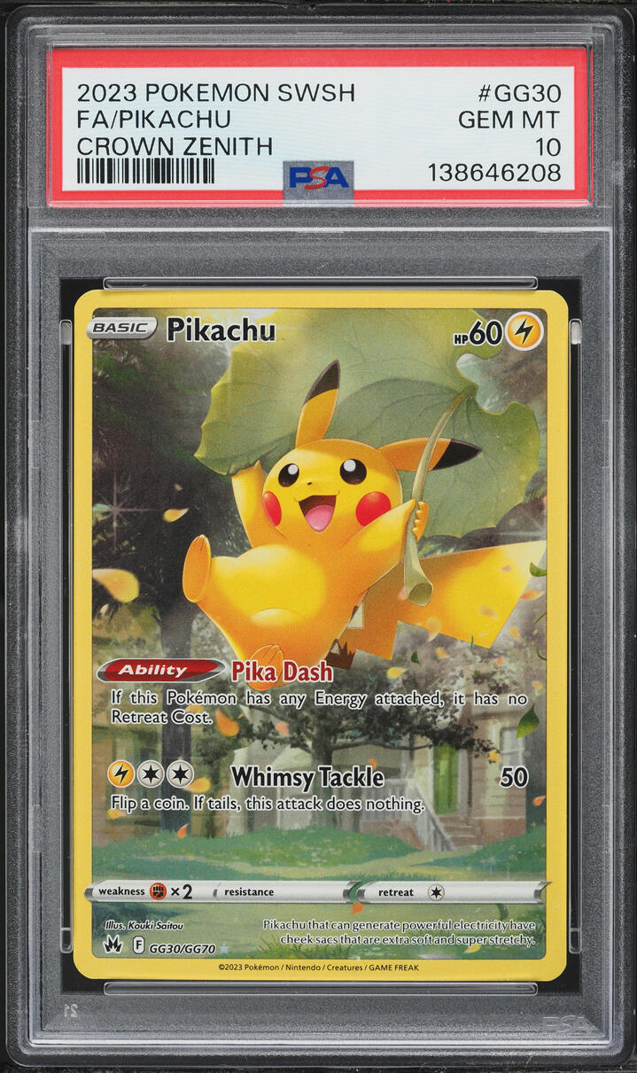 2023 Pokemon Sword & Shield Crown Zenith Alt Art Pikachu #GG30 PSA 10 GEM MINT