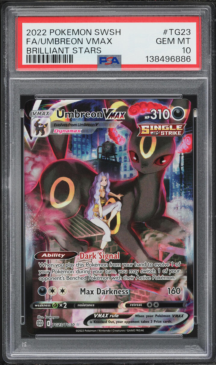 2022 Pokemon SWSH Brilliant Stars Full Art Umbreon VMAX #TG23 PSA 10 GEM MINT