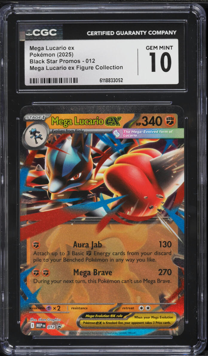 2025 Pokemon Mega Evolution Promo Figure Collection Mega Lucario ex #12 CGC 10 GEM MINT