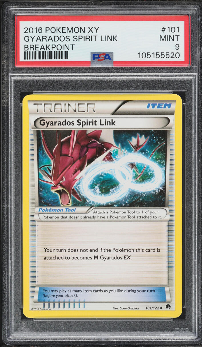 2016 Pokemon XY Breakpoint Gyarados Spirit Link #101 PSA 9 MINT
