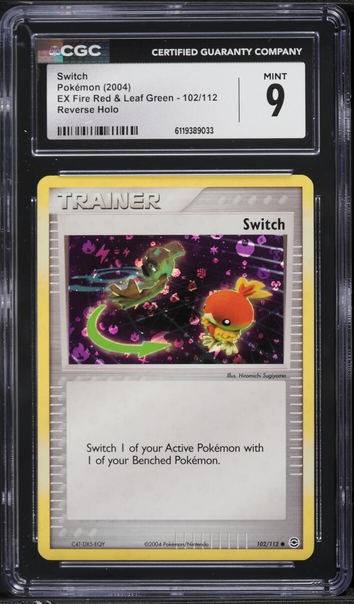 2004 Pokemon EX Fire Red & Leaf Green Reverse Holo Switch #102 CGC 9 MINT