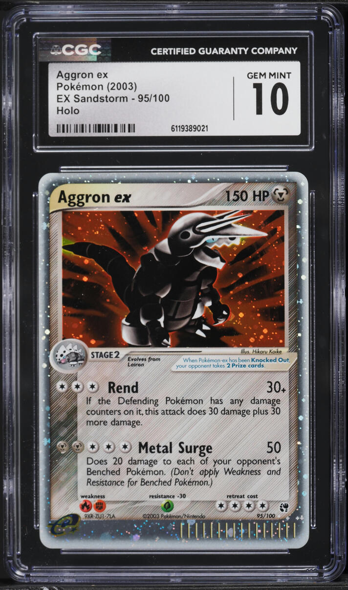 2003 Pokemon EX Sandstorm Holo Aggron ex #95 CGC 10 GEM MINT