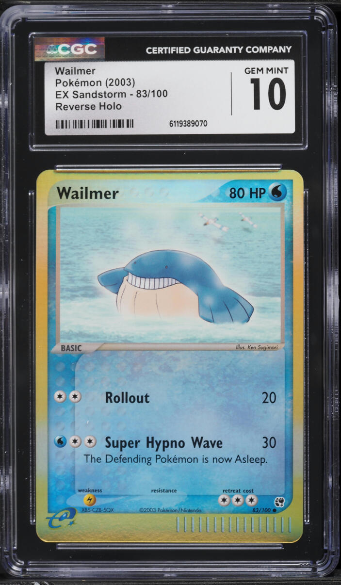 2003 Pokemon EX Sandstorm Reverse Holo Wailmer #83 CGC 10 GEM MINT
