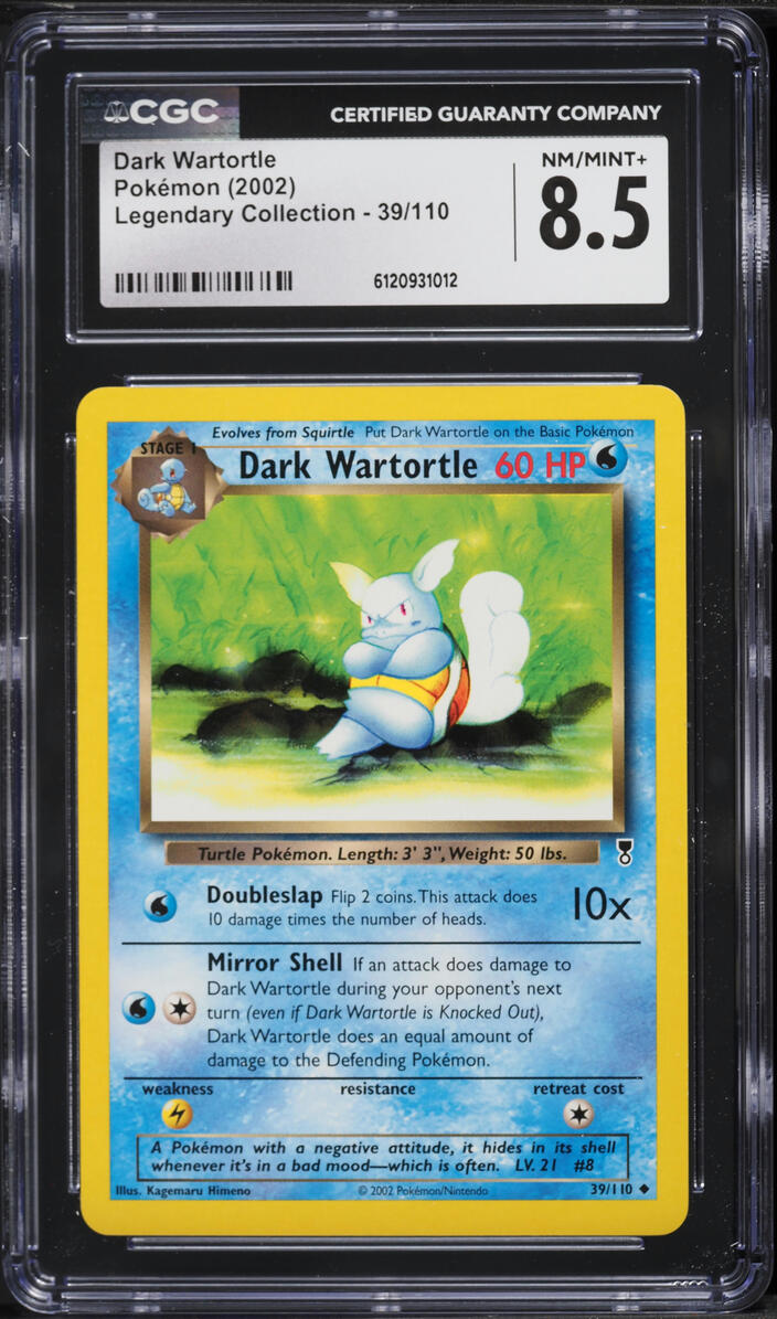 2002 Pokemon Legendary Collection Dark Wartortle #39 CGC 8.5 NM-MT+