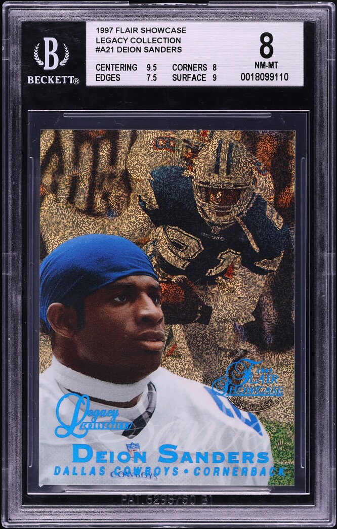 1997 Flair Showcase Legacy Collection Row 2 Deion Sanders /100 #A21 BGS 8 NM-MT - Photo 1