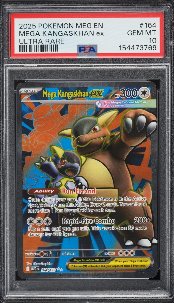 2025 Pokemon Mega Evolution Full Art Mega Kangaskhan Ex #164 PSA 10 GEM MINT