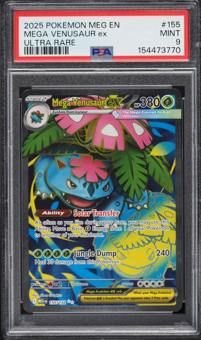 2025 Pokemon Mega Evolution Full Art Mega Venusaur Ex #155 PSA 9 MINT