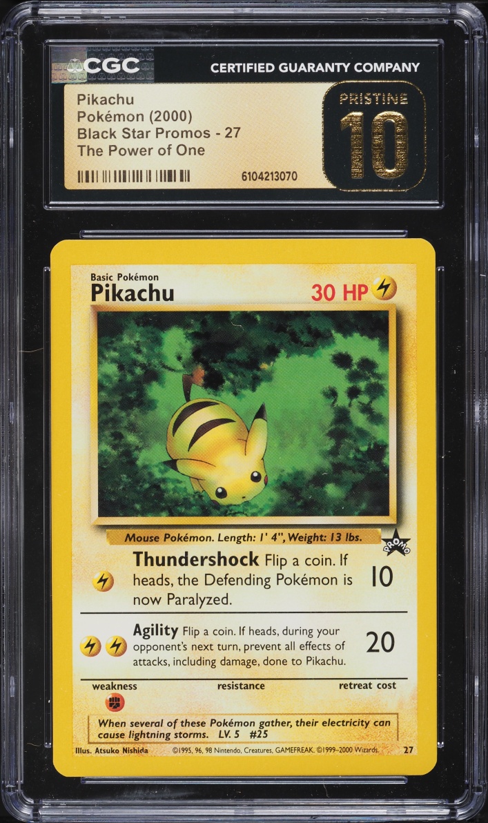 2000 Pokemon Black Star Promo Pikachu #27 CGC 10 PRISTINE