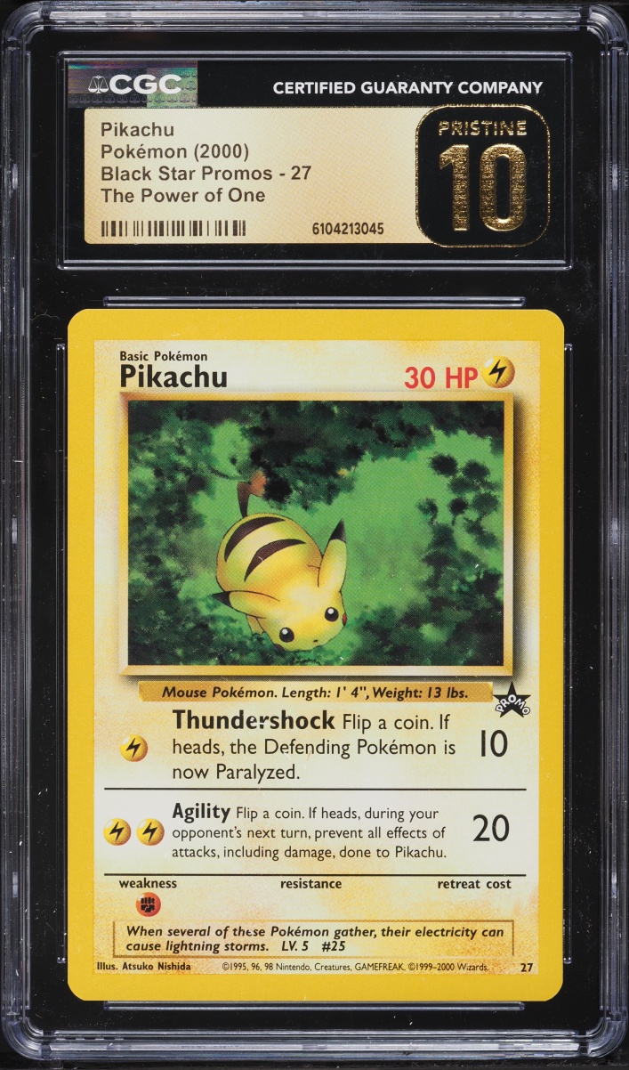 2000 Pokemon Black Star Promo The Power Of One Pikachu #27 CGC 10 PRISTINE