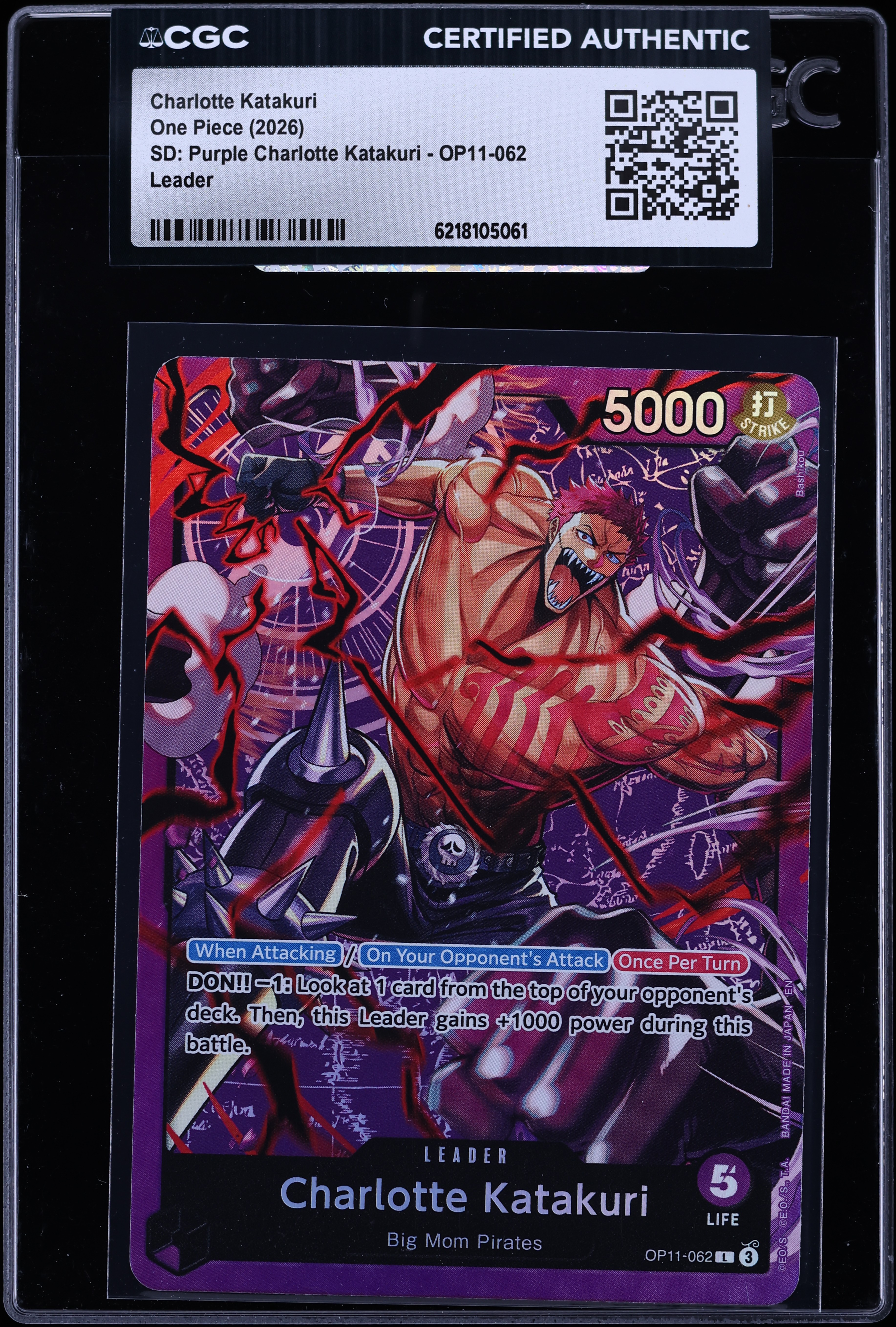 2026 One Piece Starter Deck Purple Leader Charlotte Katakuri #OP11-062 CGC AUTH