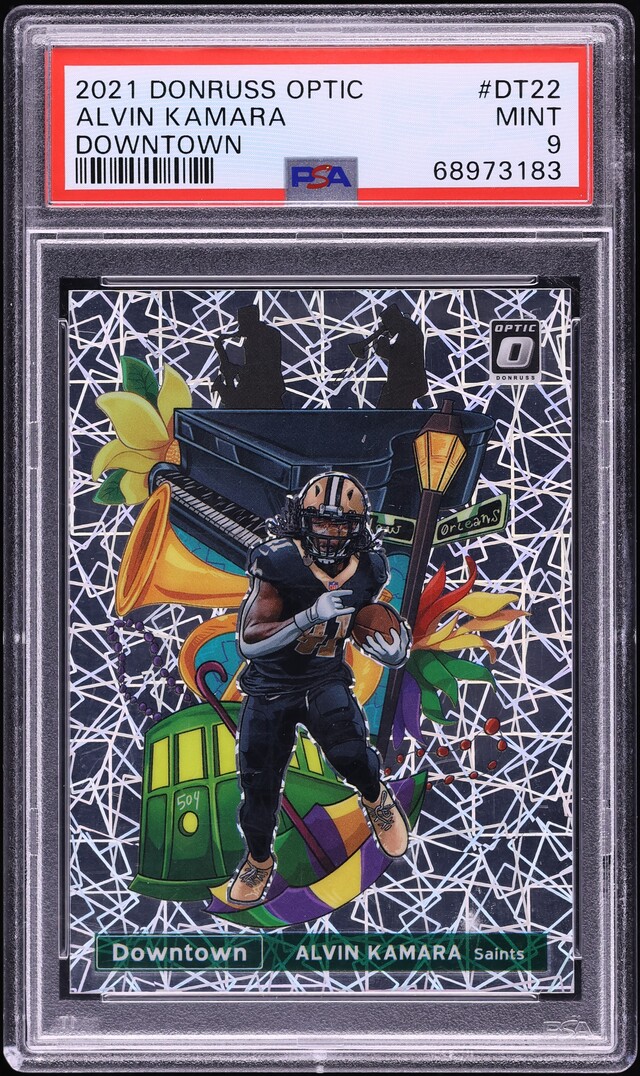 2021 Donruss Optic Downtown Alvin Kamara #DT-22 PSA 9 MINT
