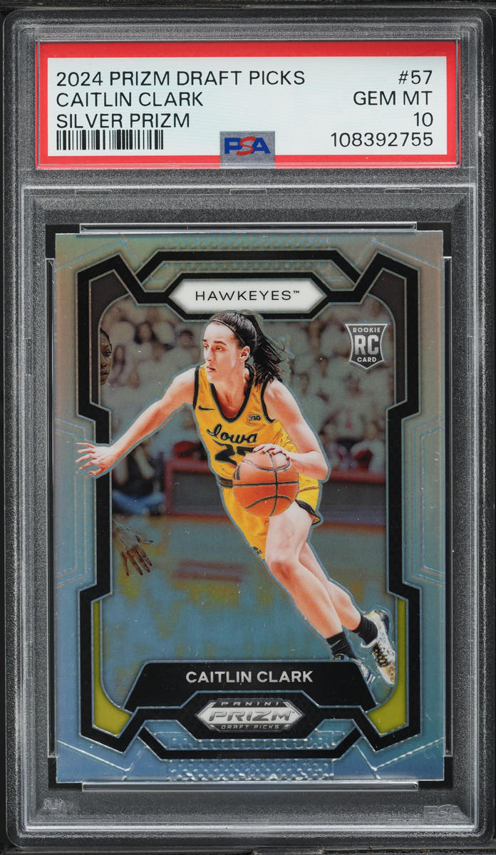 2024 Panini Prizm Draft Picks Silver Caitlin Clark ROOKIE #57 PSA 10 ...