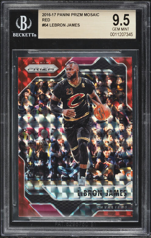 2016 Panini Prizm Mosaic Red LeBron James #64 BGS 9.5 GEM MINT on
