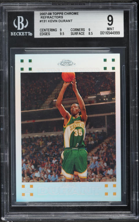 2007 Topps Chrome Refractor Kevin Durant ROOKIE /1499 #131 BGS 9