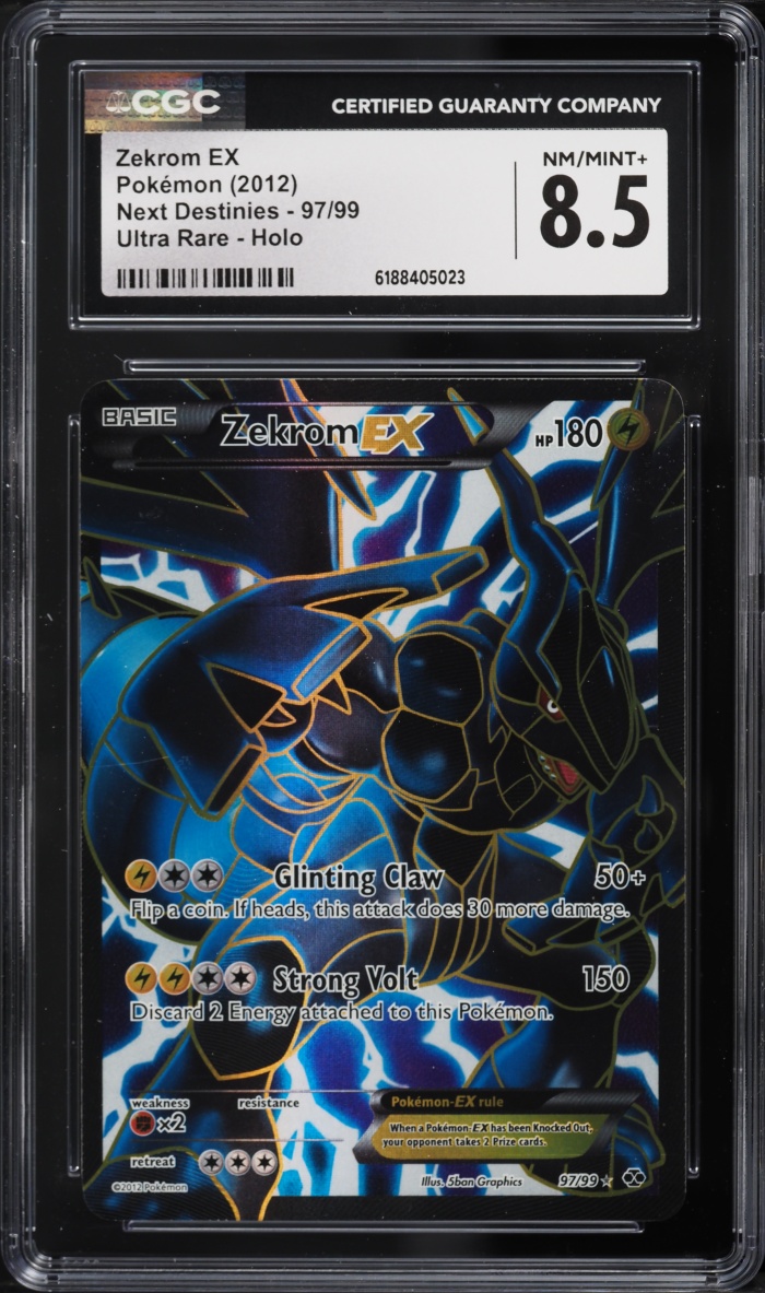 2012 Pokemon Black & White Next Destinies Full Art Zekrom EX #97 CGC 8.5 NM-MT+