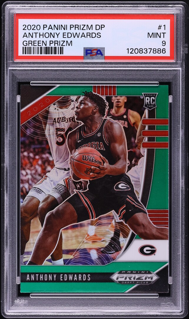 2020 Panini Prizm Draft Picks Green Anthony Edwards ROOKIE #1 PSA 9 MINT