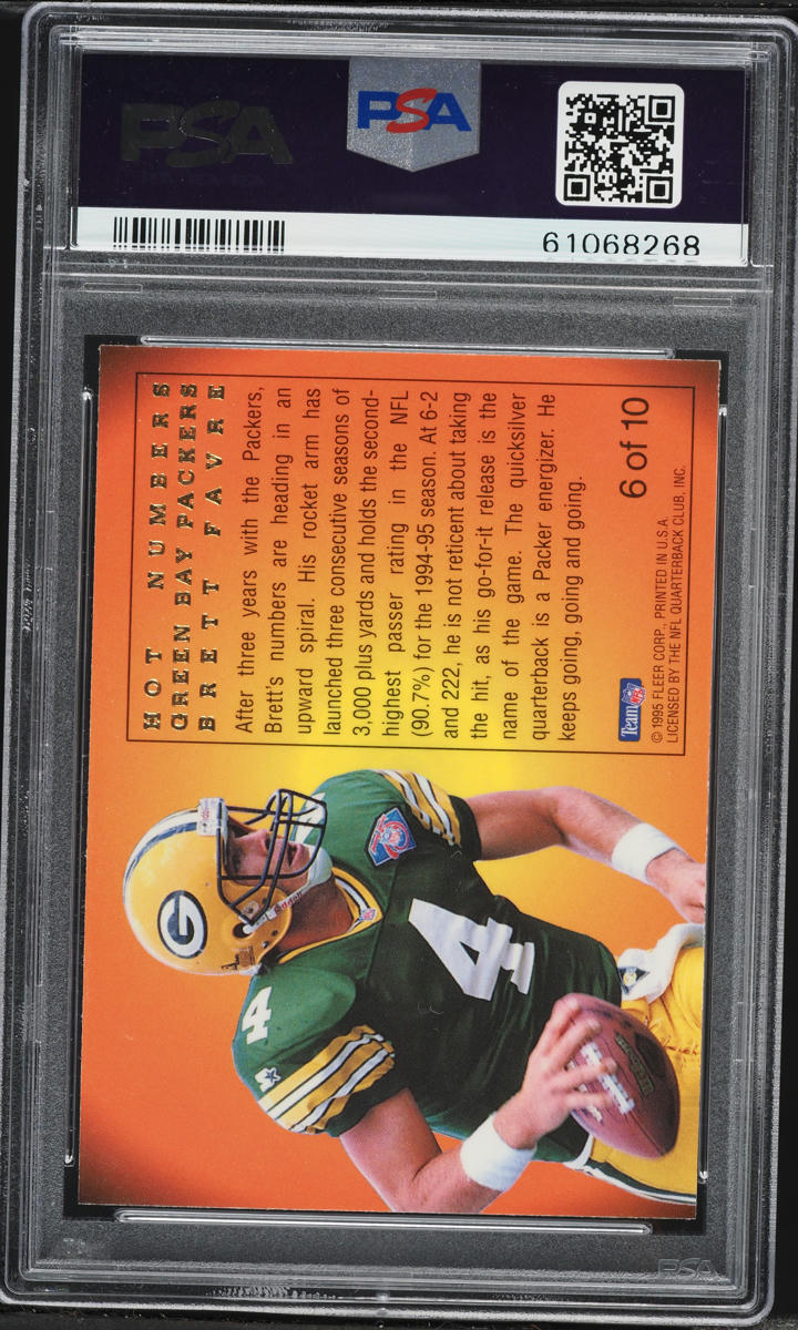 1995 Flair Hot Numbers Brett Favre #6 PSA 9 MINT