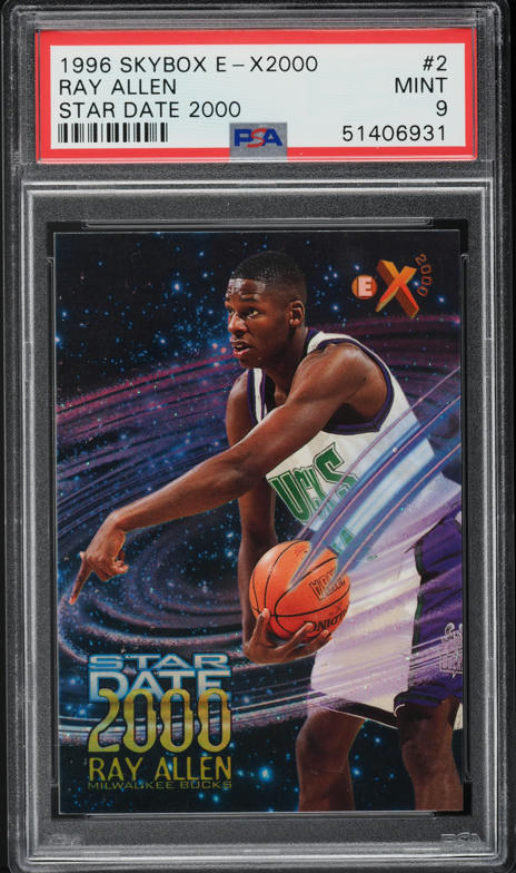 1996 Skybox E-X2000 Star Date 2000 Ray Allen ROOKIE #2 PSA 9 MINT