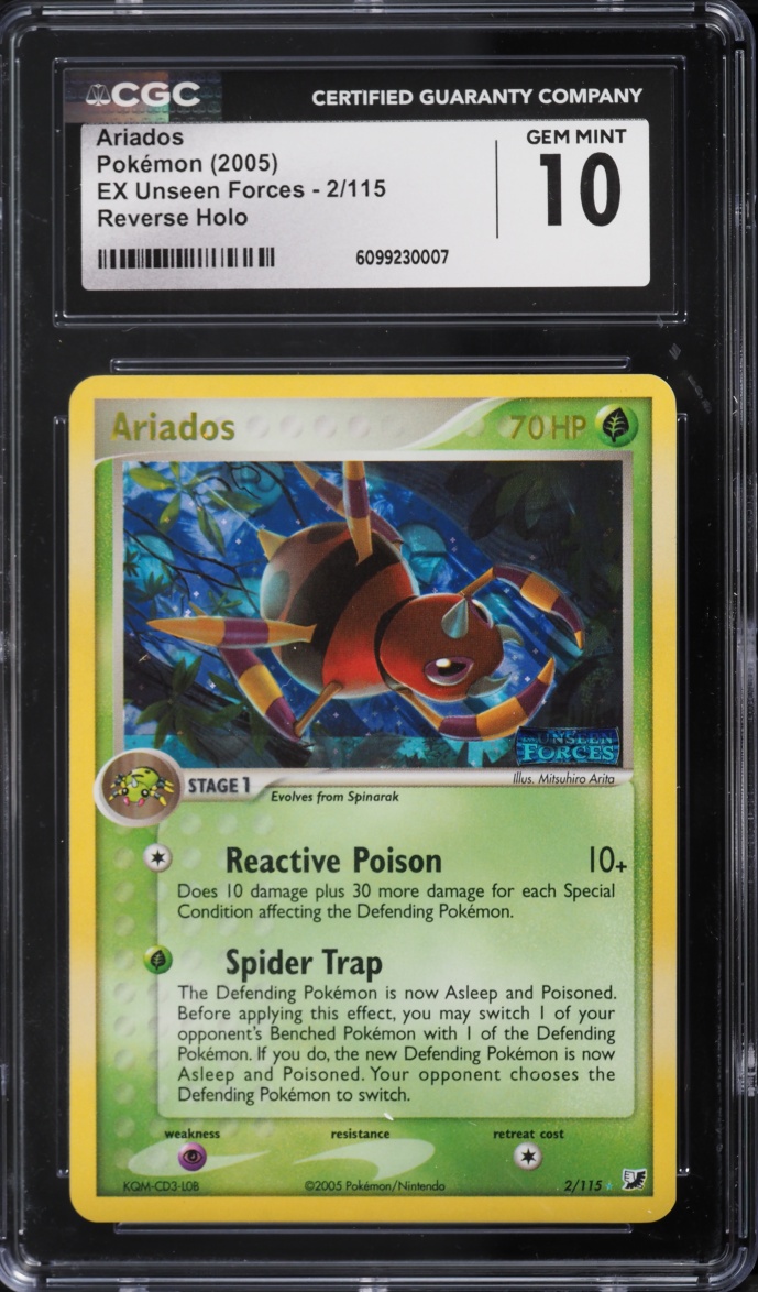 2005 Pokemon EX Unseen Forces Reverse Holo Ariados #2 CGC 10 GEM MINT