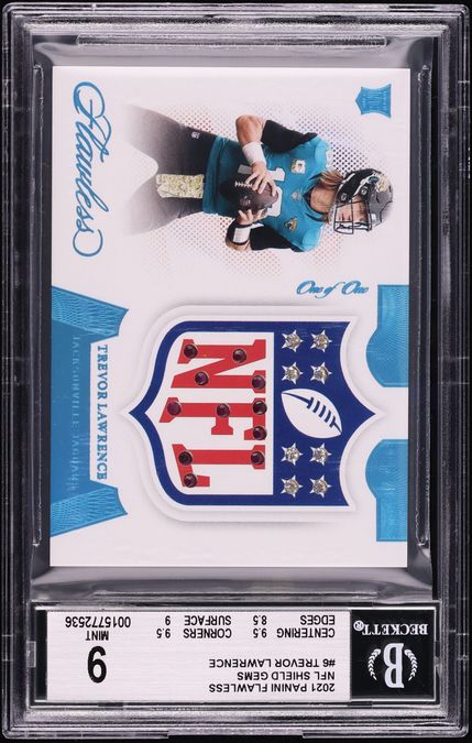 2021 Panini Flawless Shield Gems Trevor Lawrence ROOKIE 1/1 #6 BGS 9 MINT