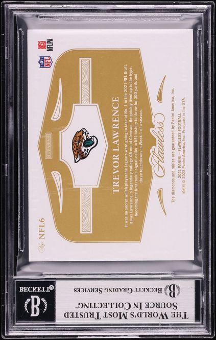 2021 Panini Flawless Shield Gems Trevor Lawrence ROOKIE 1/1 #6 BGS 9 MINT