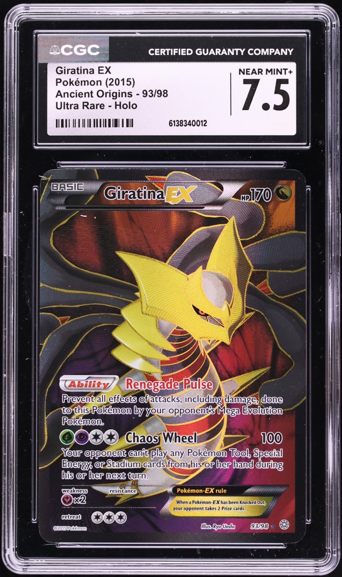2015 Pokemon XY Ancient Origins Full Art Giratina EX #93 CGC 7.5 NRMT+