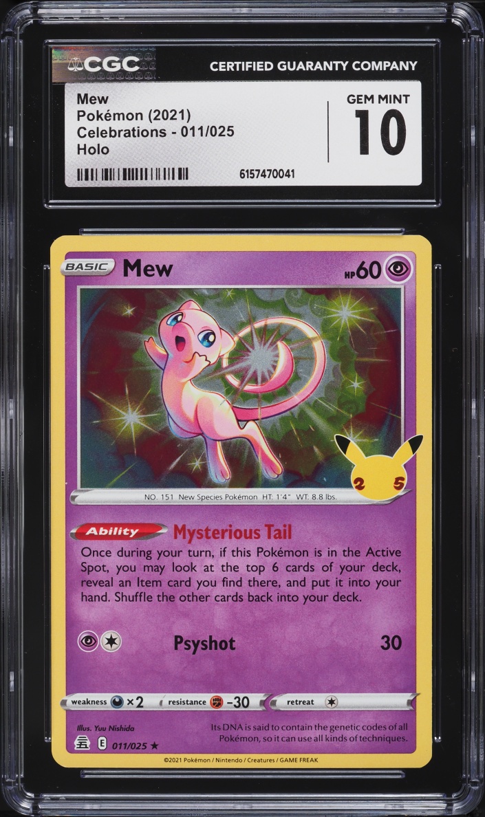 2021 Pokemon Sword & Shield Celebrations Holo Mew #11 CGC 10 GEM MINT