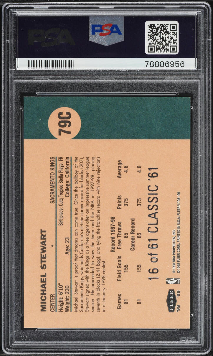 1998 Fleer Tradition Classic '61 Michael Stewart  /61 #79C PSA 8 NM-MT