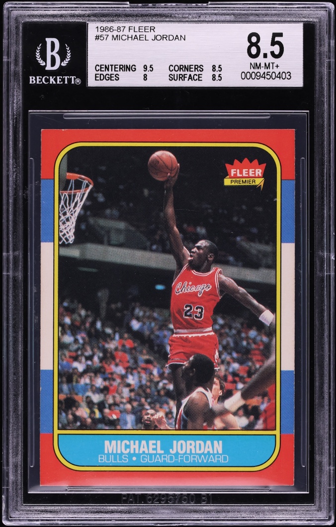 1986 Fleer Basketball Michael Jordan ROOKIE #57 BGS 8.5 NM-MT+