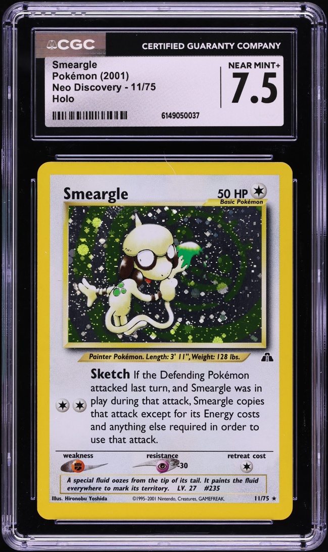 2001 Pokemon Neo Discovery Holo Smeargle #11 CGC 7.5 NRMT+
