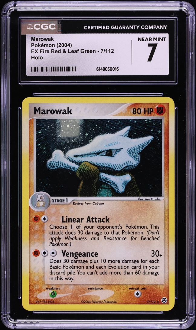 2004 Pokemon EX Fire Red & Leaf Green Holo Marowak #7 CGC 7 NRMT