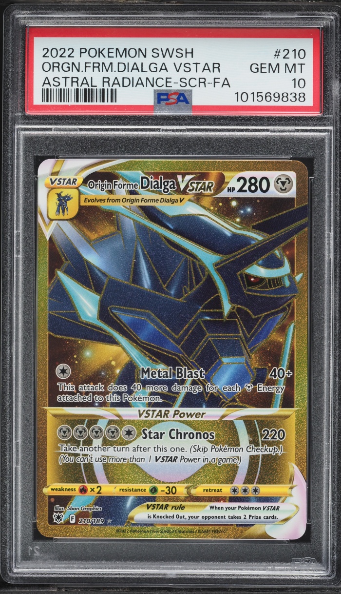 2022 Pokemon SWSH Astral Radiance Gold Rare Origin Forme Dialga VSTAR #210 PSA 10 GEM MINT
