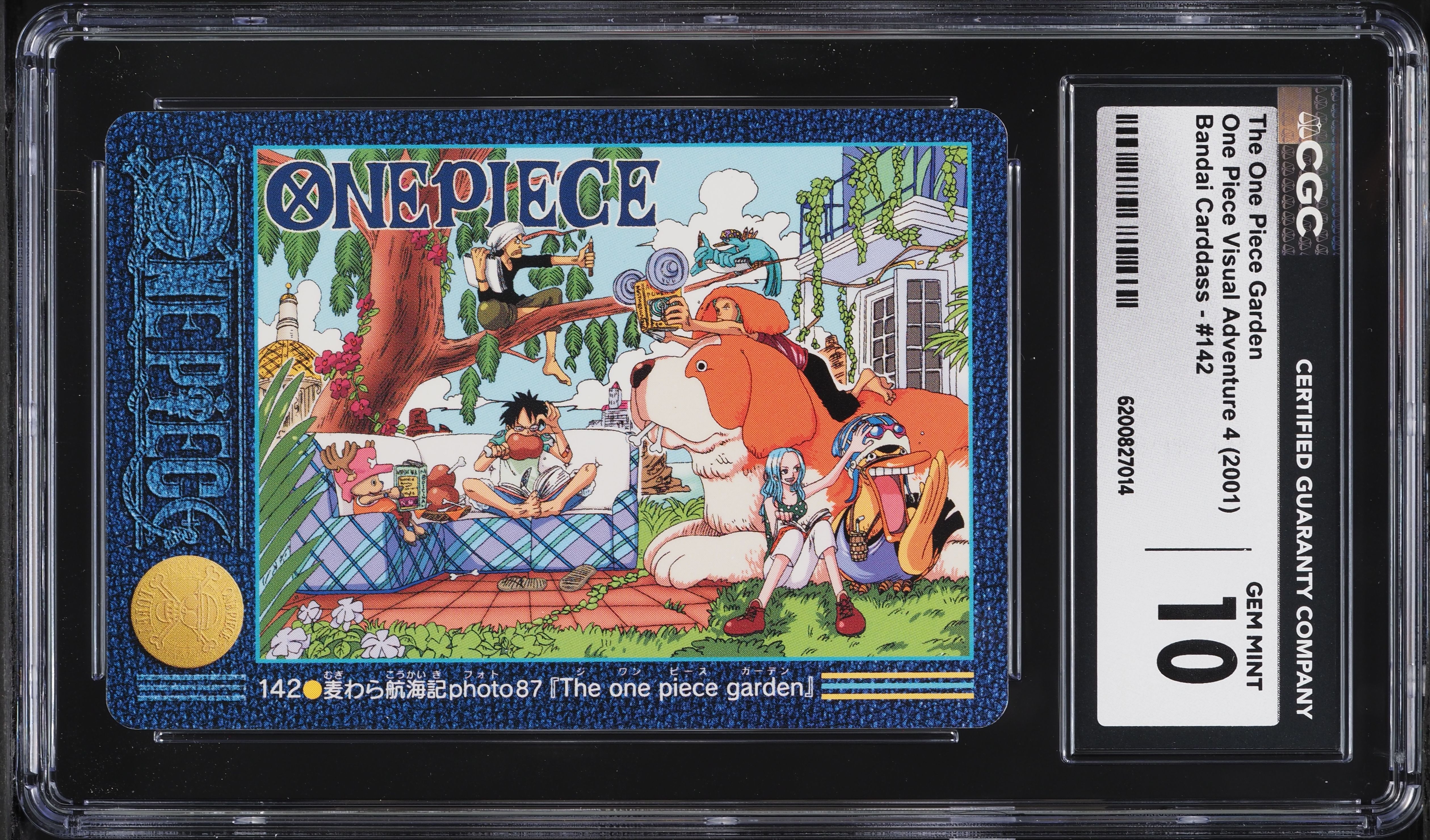 2001 One Piece Japanese Visual Adventure 4 Bandai Carddass The One Piece Garden #142 CGC 10 GEM