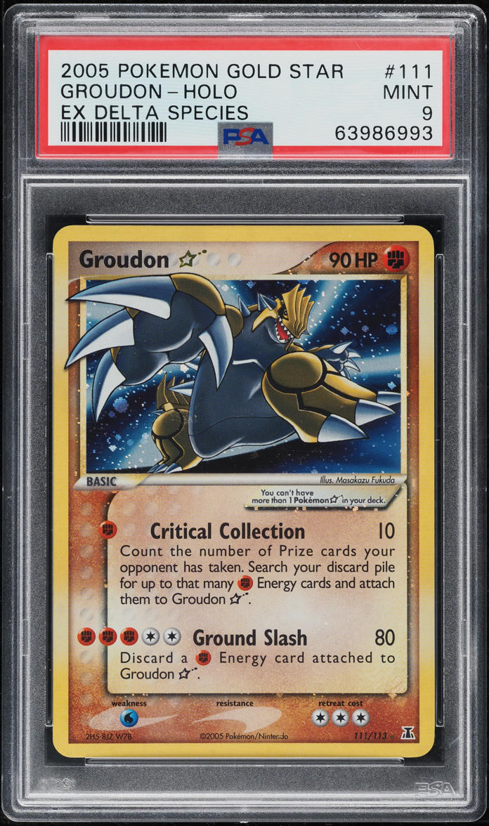 2005 Pokemon EX Delta Species Holo Groudon Gold Star #111 PSA 9 MINT
