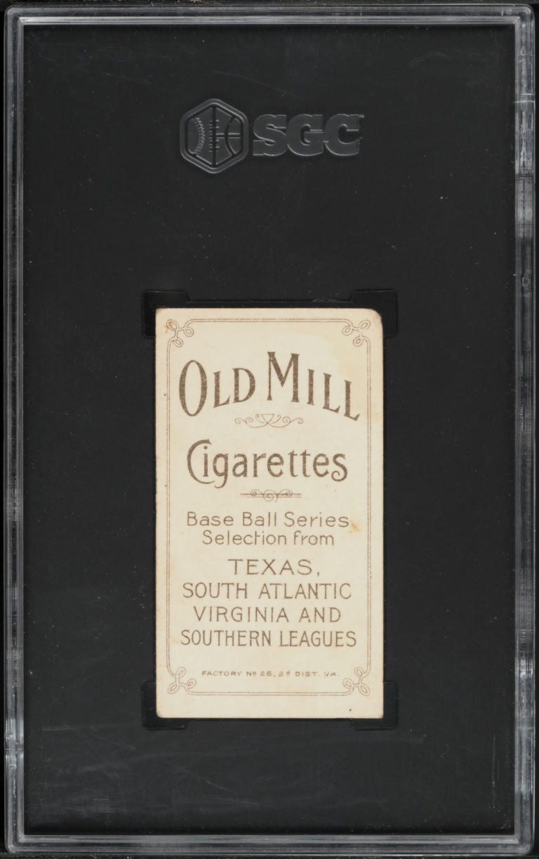 1909-11 T206 Jack Bastian SOUTHERN LEAGUER, OLD MILL SGC 3 VG