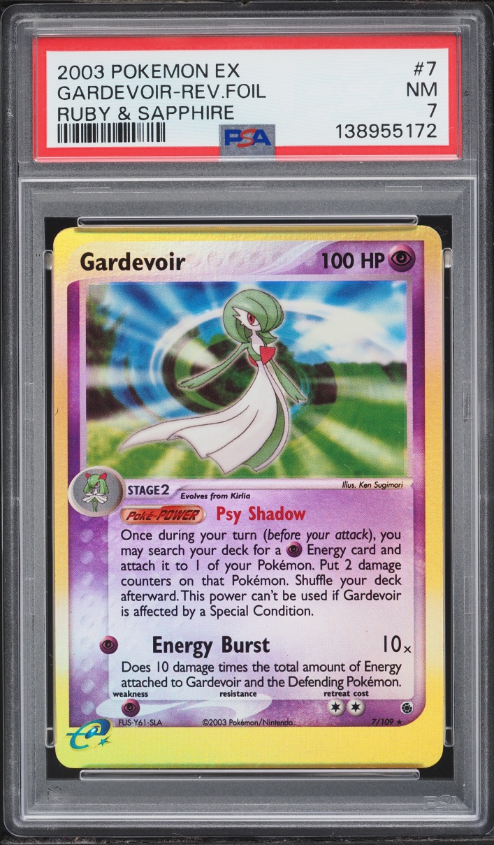 2003 Pokemon Ex Ruby & Sapphire Reverse Holo Gardevoir #7 PSA 7 NRMT