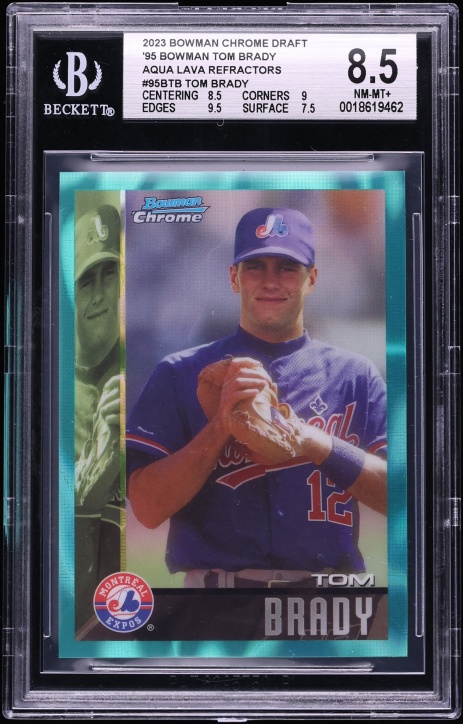 2023 Bowman Chrome Draft '95 Aqua Lava Refractors Tom Brady /199 #95BTB BGS 8.5 NM-MT+