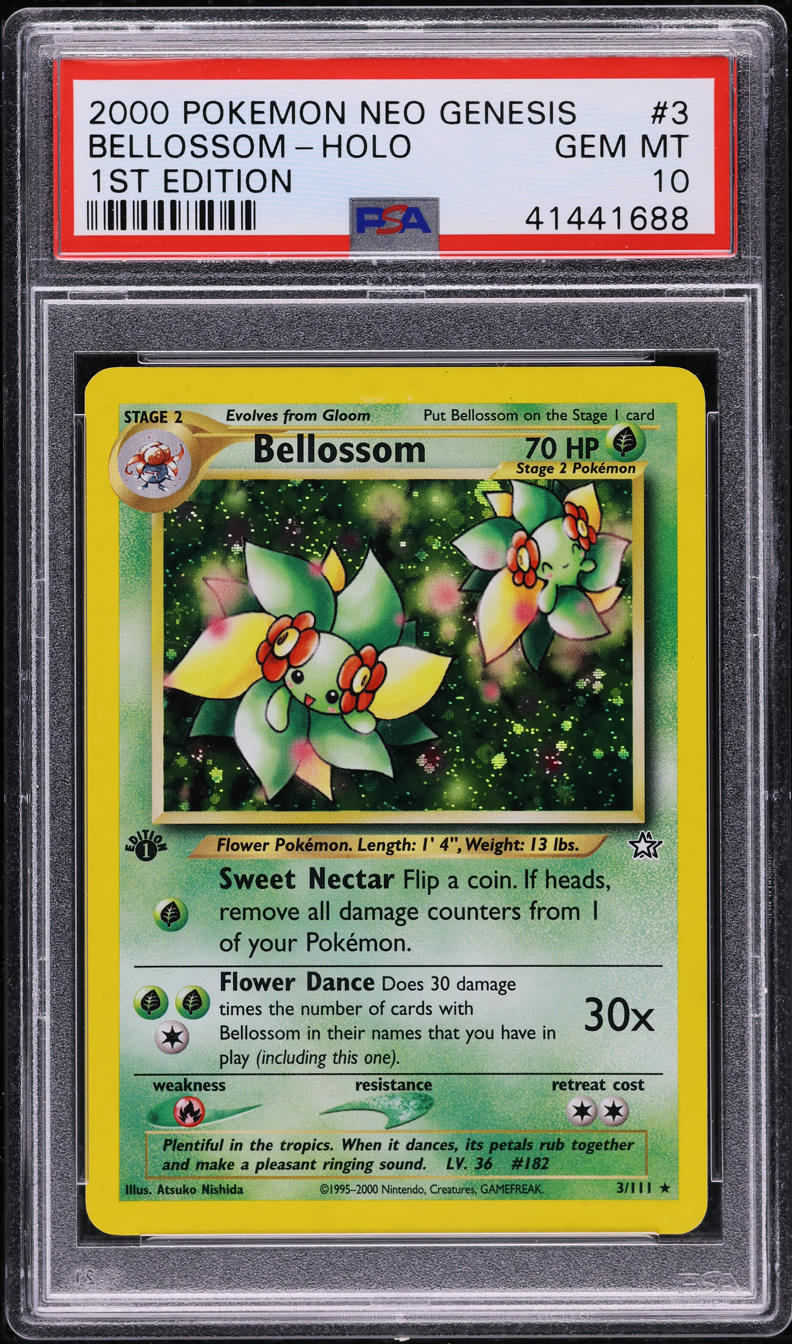 2000 Pokemon Neo Genesis 1st Edition Holo Bellossom #3 PSA 10 GEM MINT