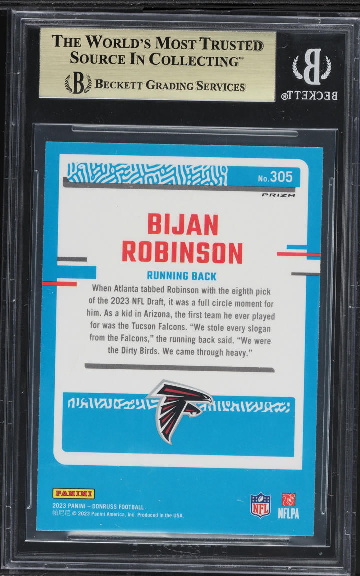 2023 Donruss Optic Preview Pink Bijan Robinson ROOKIE #305 BGS 9.5 GEM MINT