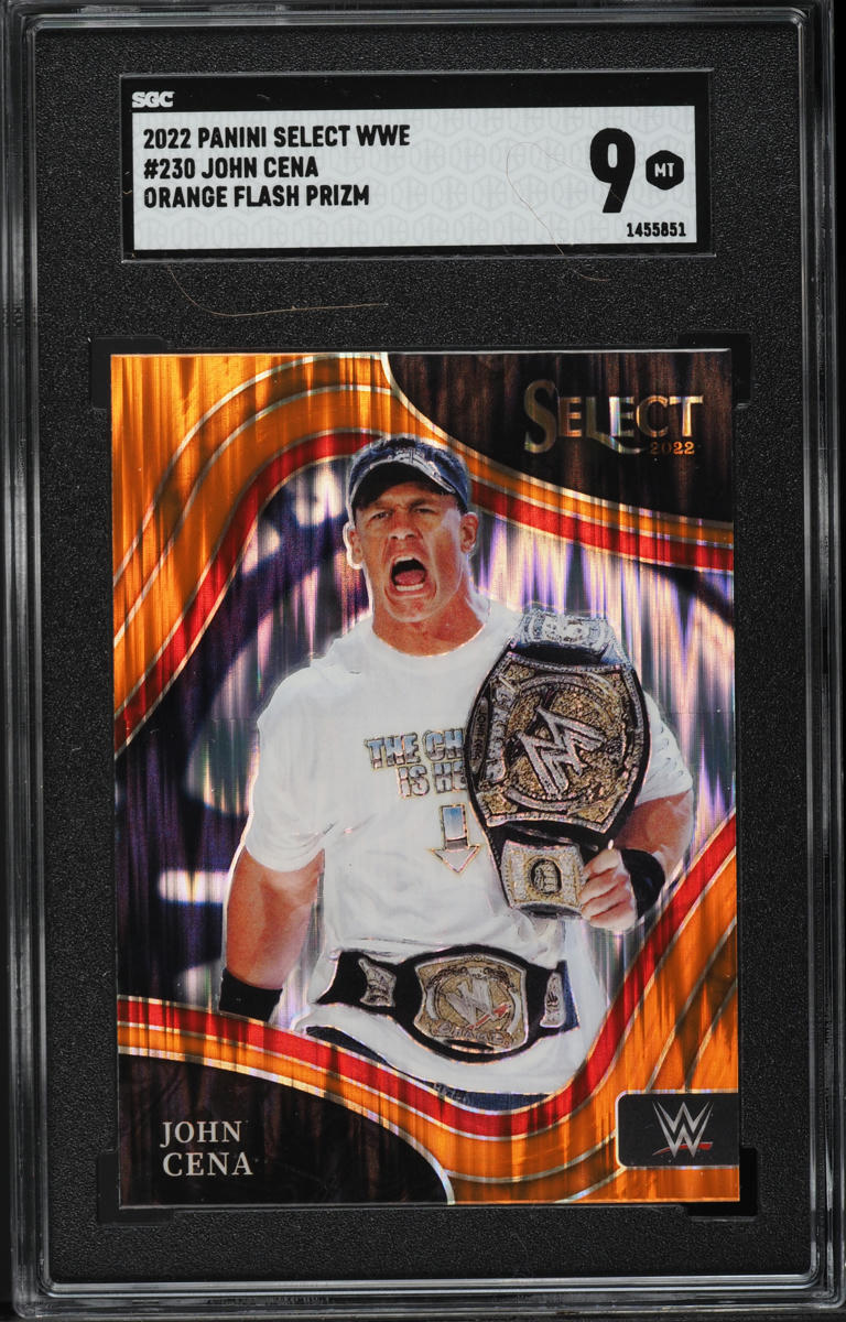 2022 Select WWE Ringside Orange Flash Prizm John Cena #230 SGC 9 MINT