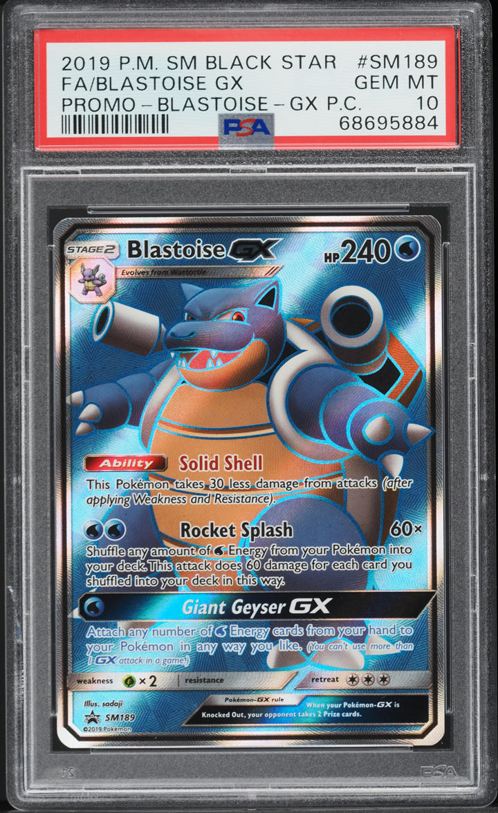 2019 Pokemon SM Black Star Promo Premium Full Art Blastoise GX #SM189 PSA 10 GEM