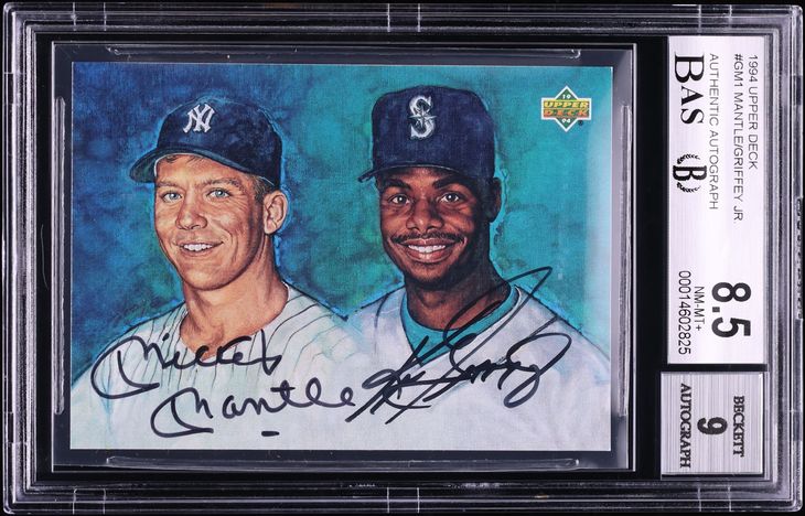 1994 Upper Deck Mickey Mantle & Ken Griffey Jr. AUTO #GM1 BAS BGS 8.5 NM-MT+