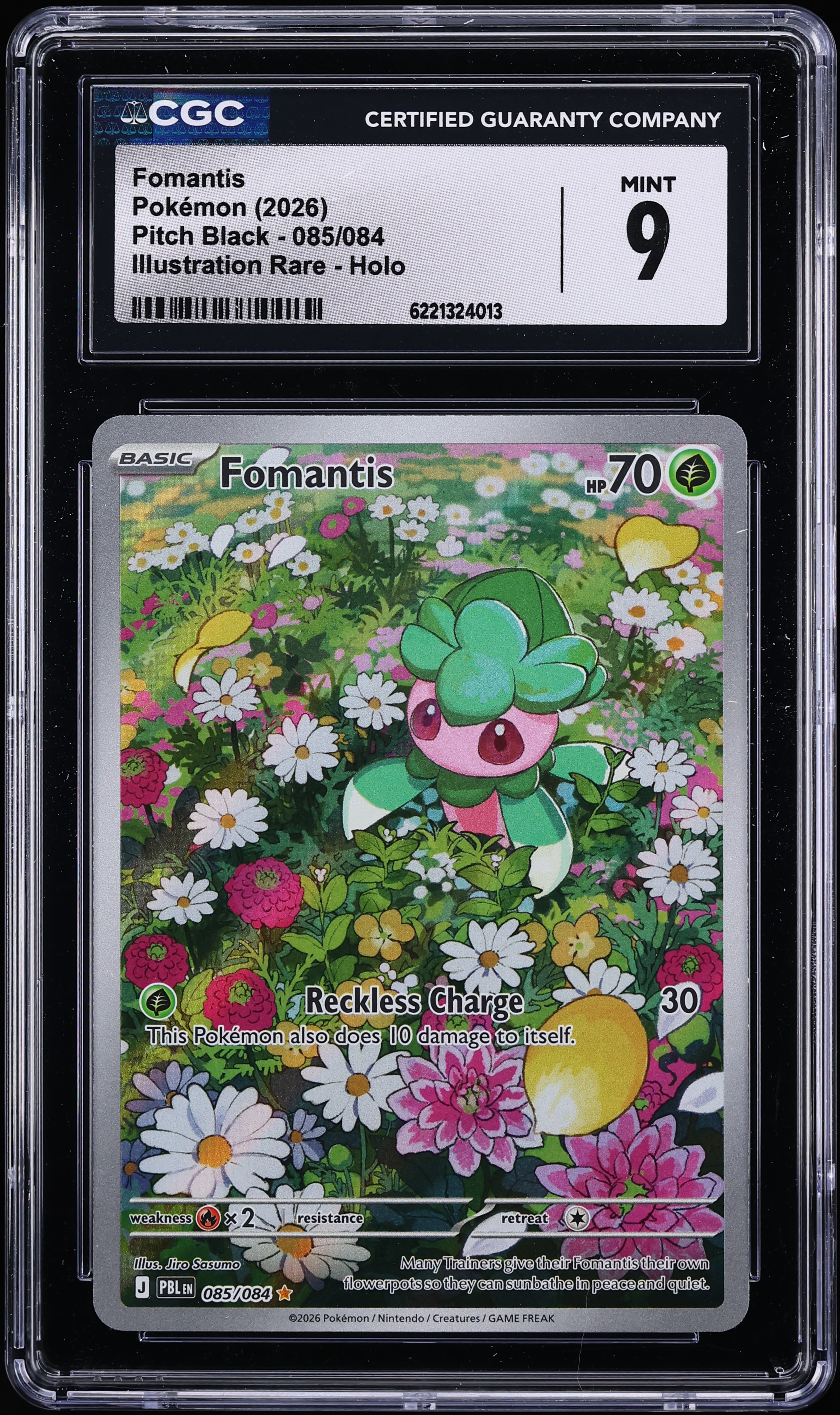2026 Pokemon Mega Evolution Pitch Black IR Fomantis #85 CGC 9 MINT